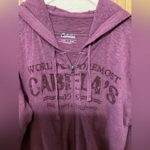 Cabela’s Cotton Zip-Front Hoodie-Lilac Purple-Size Large